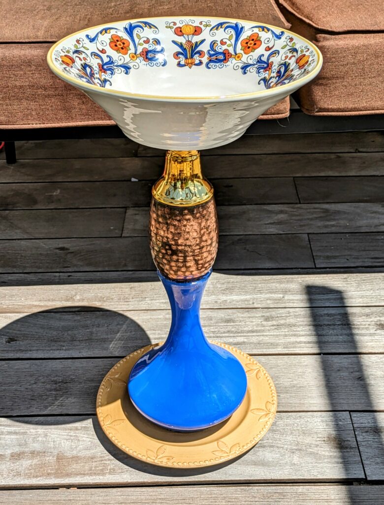 Item #0072 — Yellow,Blue,Tan,Copper, 23 in