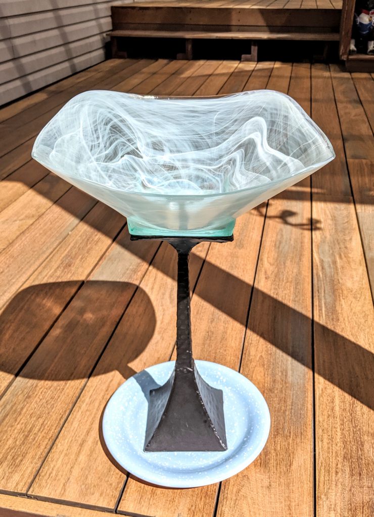 Item #0382 — Brass,Blue,White,Clear, 23 in