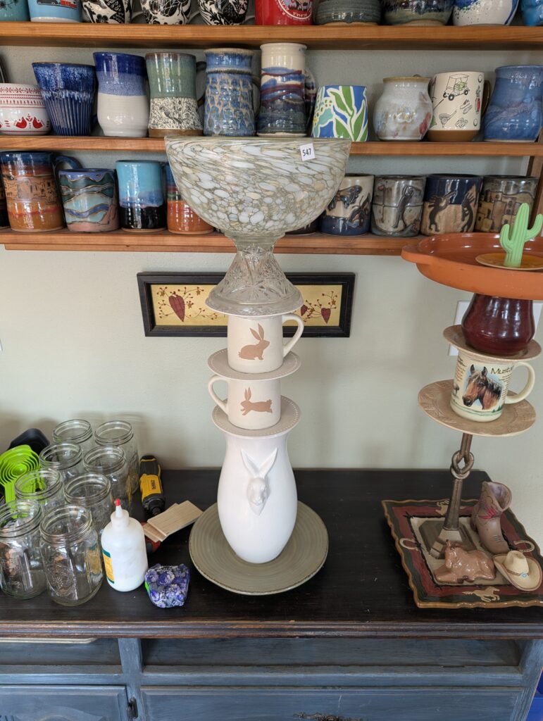 Item #0547 — White,Tan,Clear, 31 in