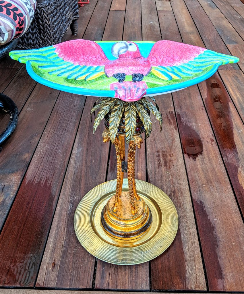 Item #0561 — Green,Gold,Pink,Brass,Blue, 20 in