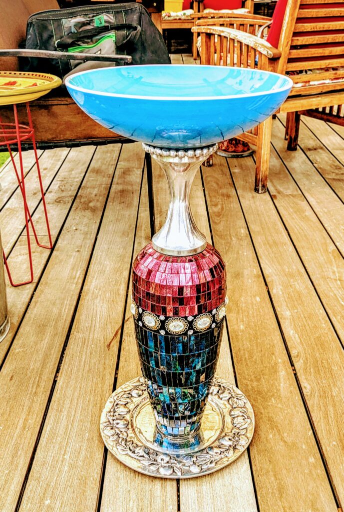 Item #0253 — Silver,Pink,Blue, 27 in