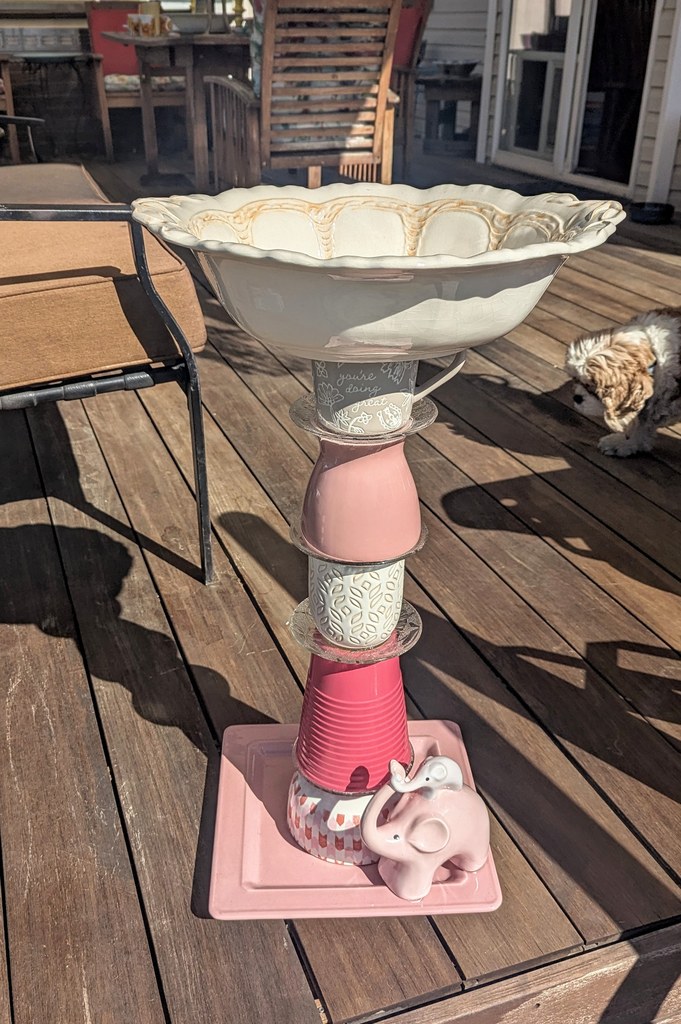 Item #0157 — Pink,White, 23 in