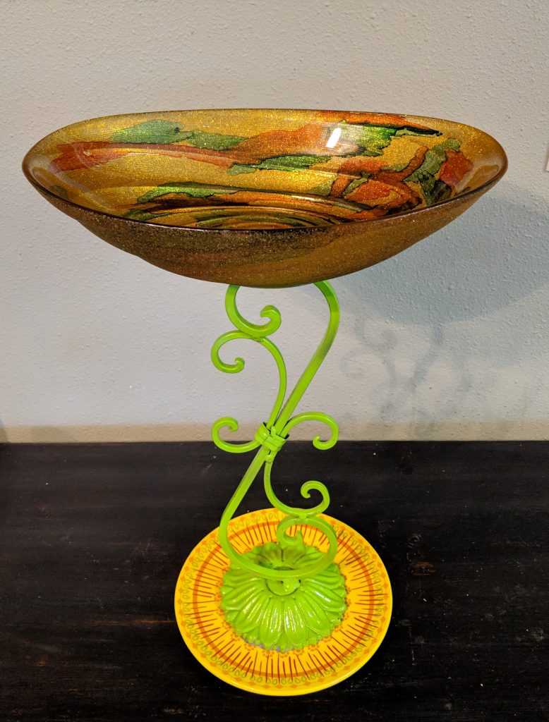 Item #0132 — Green,Orange,Yellow,Gold, 19 in