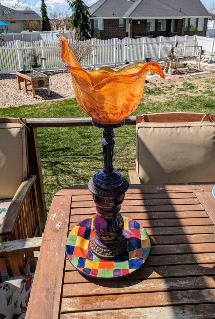 Item #0133 — Orange,Yellow,Purple, 29 in