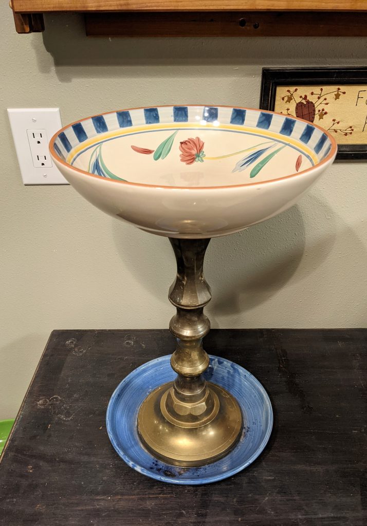 Item #0737 — Green,Pink,Brass,Blue, 19 in