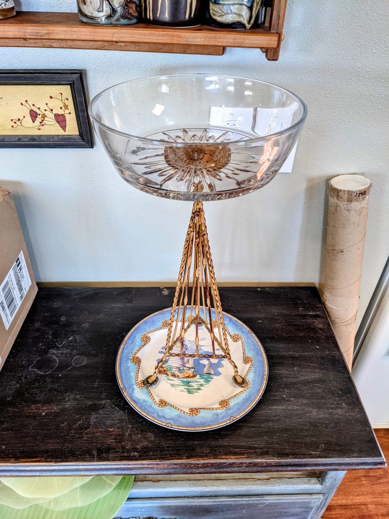 Item #0742 — Blue,Tan,Clear, 22 in